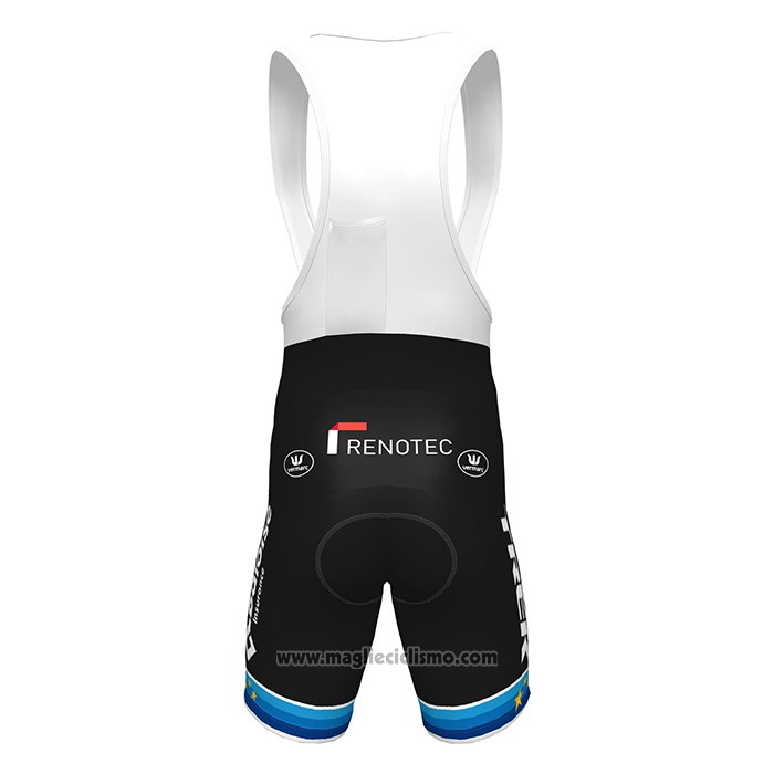 2022 Abbigliamento Ciclismo European Champion Trek Bianco Rosso Manica Corta e Salopette